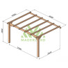 Pergola adossée Palma en bois laminé collé de 12 m² - 4 x 3 m – Sans toiture