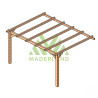 Pergola adossée Palma en bois laminé collé de 12 m² - 4 x 3 m – Sans toiture