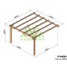 Pergola adossée Palma en bois laminé collé de 16 m² - 4 x 4 m – Sans toiture