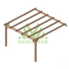 Pergola adossée Palma en bois laminé collé de 16 m² - 4 x 4 m – Sans toiture