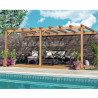 Pergola adossée Palma en bois laminé collé de 15 m² - 5 x 3 m – Sans toiture