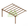 Pergola adossée Palma en bois laminé collé de 20 m² - 5 x 4 m – Sans toiture