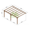 Pergola adossée Palma en bois laminé collé de 24 m² - 6 x 4 m – Sans toiture
