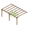 Pergola adossée Palma en bois laminé collé de 24 m² - 6 x 4 m – Sans toiture