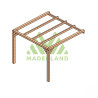 Pergola adossée Burgos en bois laminé collé de 9 m² - 3 x 3 m – Sans toiture