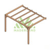 Pergola adossée Burgos en bois laminé collé de 12 m² - 4 x 3 m – Sans toiture