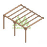 Pergola adossée Burgos en bois laminé collé de 20 m² - 5 x 4 m – Sans toiture