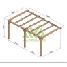 Pergola adossée Burgos en bois laminé collé de 15 m² - 5 x 3 m – Sans toiture
