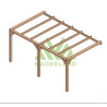 Pergola adossée Burgos en bois laminé collé de 15 m² - 5 x 3 m – Sans toiture