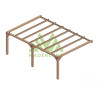 Pergola adossée Burgos en bois laminé collé de 24 m² - 6 x 4 m – Sans toiture
