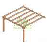 Pergola adossée Sevilla en bois laminé collé de 12 m² - 4 x 4 m – Sans toiture