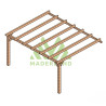 Pergola adossée Sevilla en bois laminé collé de 20 m² - 5 x 4 m – Sans toiture