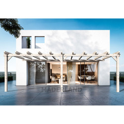 Pergola adossée Sevilla en bois laminé collé de 20 m² - 5 x 4 m – Sans toiture
