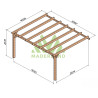 Pergola adossée Sevilla en bois laminé collé de 20 m² - 5 x 4 m – Sans toiture