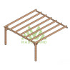 Pergola adossée Sevilla en bois laminé collé de 25 m² - 5 x 5 m – Sans toiture