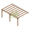 Pergola adossée Sevilla en bois laminé collé de 24 m² - 6 x 4 m – Sans toiture