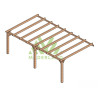 Pergola adossée Sevilla en bois laminé collé de 28 m² - 7 x 4 m – Sans toiture