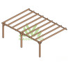 Pergola adossée Sevilla en bois laminé collé de 35 m² - 7 x 5 m – Sans toiture