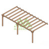 Pergola adossée Sevilla en bois laminé collé de 32 m² - 8 x 4 m – Sans toiture
