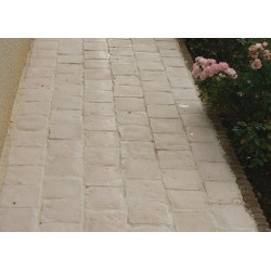 Pavé de terrasse en pierre reconstituée à coller 16 x 16 x 2,5 cm ocre