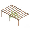 Pergola adossée Sevilla en bois laminé collé de 40 m² - 8 x 5 m – Sans toiture