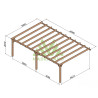 Pergola adossée Sevilla en bois laminé collé de 40 m² - 8 x 5 m – Sans toiture