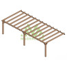 Pergola adossée Sevilla en bois laminé collé de 36 m² - 9 x 4 m – Sans toiture