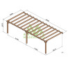 Pergola adossée Sevilla en bois laminé collé de 36 m² - 9 x 4 m – Sans toiture
