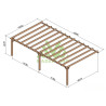 Pergola adossée Sevilla en bois laminé collé de 45 m² - 9 x 5 m – Sans toiture