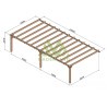 Pergola adossée Sevilla en bois laminé collé de 50 m² - 10 x 5 m – Sans toiture