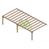 Pergola adossée Sevilla en bois laminé collé de 50 m² - 10 x 5 m – Sans toiture