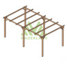 Abri de voiture Rio en bois massif traité autoclave de 15,3 m² - 5 ,1 x 3 m – Sans toiture
