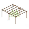 Abri de voiture Rio en bois massif traité autoclave de 21,4 m² - 5 ,1 x 4,2 m – Sans toiture