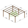 Abri de voiture Rio en bois massif traité autoclave de 21,4 m² - 5 ,1 x 4,2 m – Sans toiture