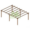 Abri de voiture Rio en bois massif traité autoclave de 25,2 m² - 6 x 4,2 m – Sans toiture