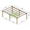 Abri de voiture Rio en bois massif traité autoclave de 25,2 m² - 6 x 4,2 m – Sans toiture