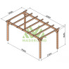 Abri de voiture Badajoz en bois laminé collé de 15 m² - 5 x 3 m – Sans toiture