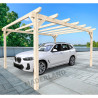 Abri de voiture Badajoz en bois laminé collé de 15 m² - 5 x 3 m – Sans toiture