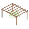 Abri de voiture Badajoz en bois laminé collé de 20 m² - 5 x 4 m – Sans toiture