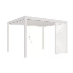 Panneau brise-vue à lames horizontales pergola bioclimatique Ombréa – 1m - Blanc
