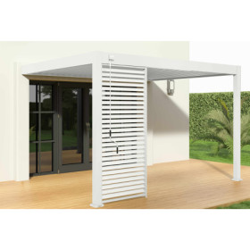 Panneau brise-vue à lames horizontales pergola bioclimatique Ombréa – 1m - Blanc