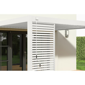 Panneau brise-vue à lames horizontales pergola bioclimatique Ombréa – 1m - Blanc