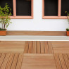 Dalle de terrasse en bois exotique Cumaru 50 x 50 x 3,8 cm