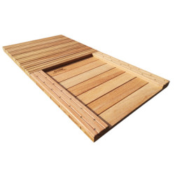 Dalle de terrasse en bois exotique Cumaru 50 x 50 x 3,8 cm