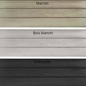 Bordure de jardin en pierre reconstituée aspect bois rainuré 45 x 3,5 x 25 cm – bois marron