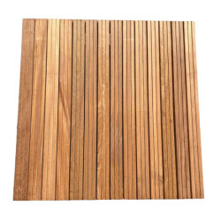 Dalle de terrasse en bois exotique Bangkirai 100 x 100 x 3,8 cm