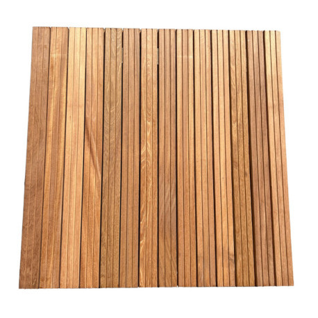 Dalle de terrasse en bois exotique Bangkirai 100 x 100 x 3,8 cm