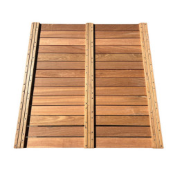 Dalle de terrasse en bois exotique Bangkirai 100 x 100 x 3,8 cm