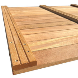 Dalle de terrasse en bois exotique Bangkirai 100 x 100 x 3,8 cm