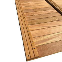 Dalle de terrasse en bois exotique Bangkirai 100 x 100 x 3,8 cm